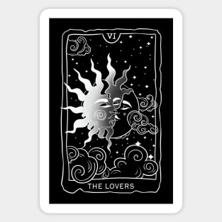 Tarot the lovers white Sticker